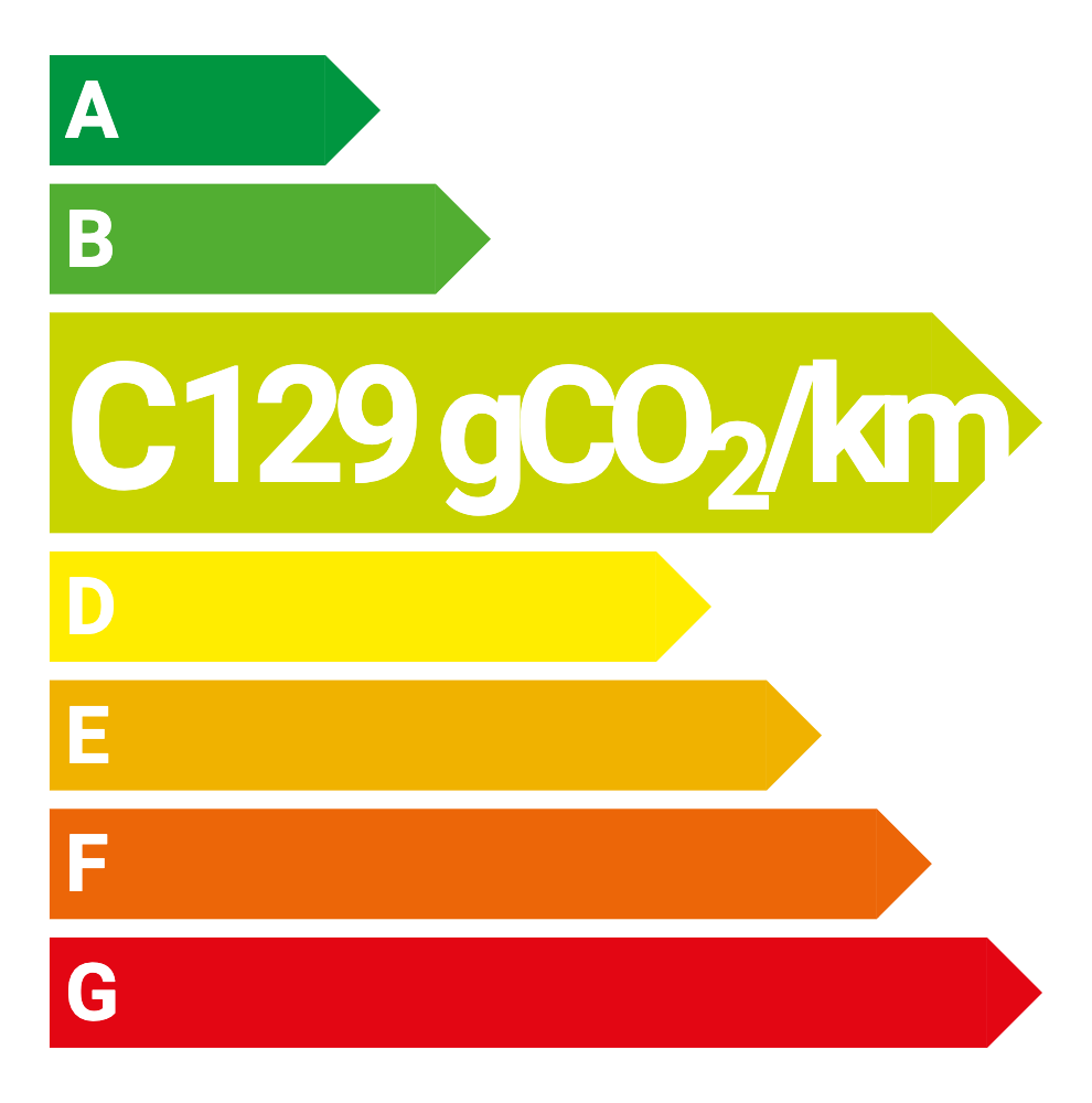 Étiquette énergie-CO₂, classe C, 129 g de CO₂ par kilomètre